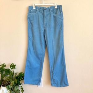 VTG 70s Blue High Rise Bellbottom Brushed Denim Pants